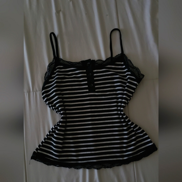 SHEIN Tops - Black and White Striped Tank Top